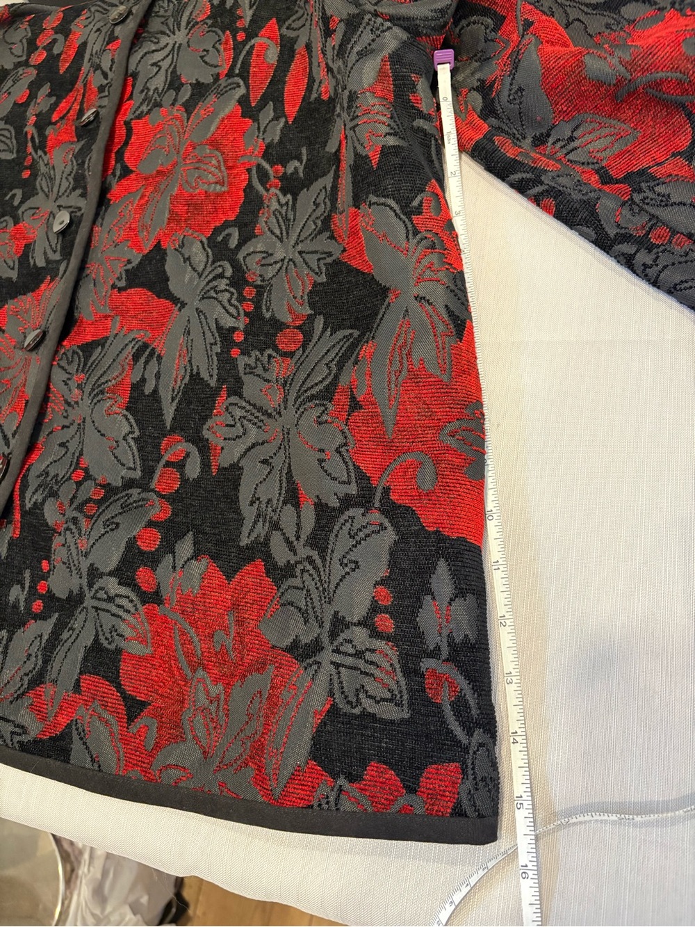 TanJay Black & Red Floral Button-Down Blazer #1253 - Picture 10 of 15